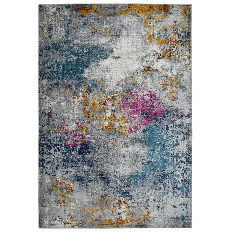 AMER Rugs Hannah Abstract Transitional Durable Performance Multicolor Area Rug