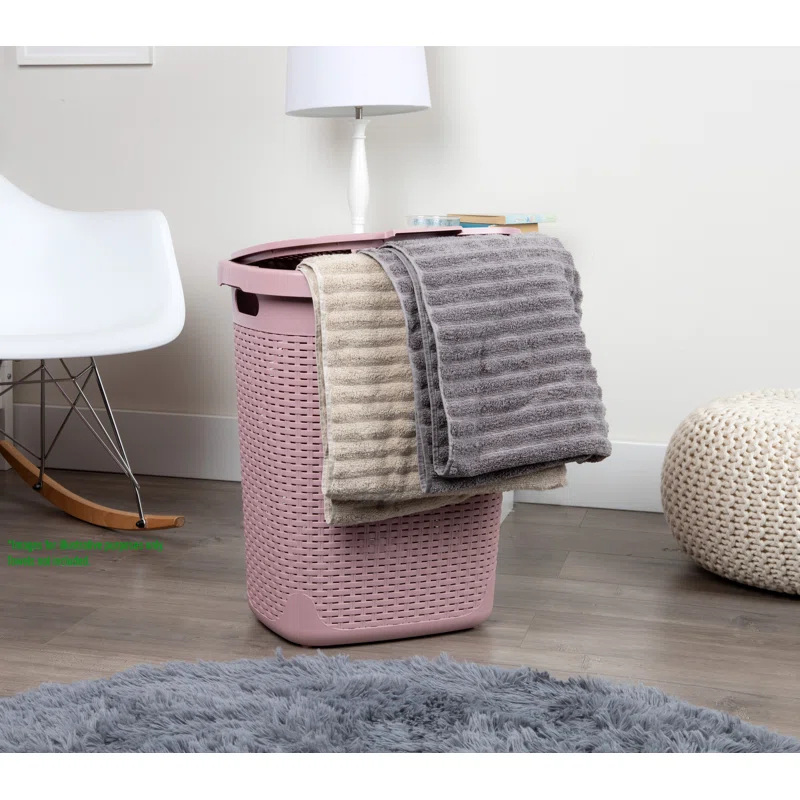 Mind Reader Mind Reader 50L Slim Laundry Hamper, Clothes Basket, Lid, Plastic
