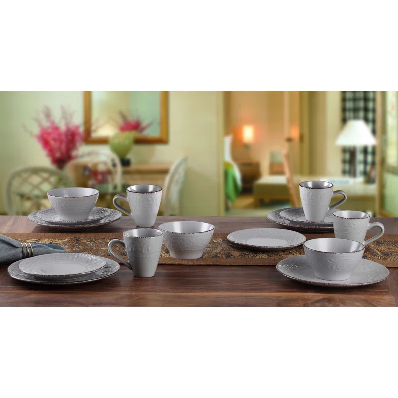 Lorren Home Trends Lorren 16 Piece Stoneware Dinnerware Set - Service for 4