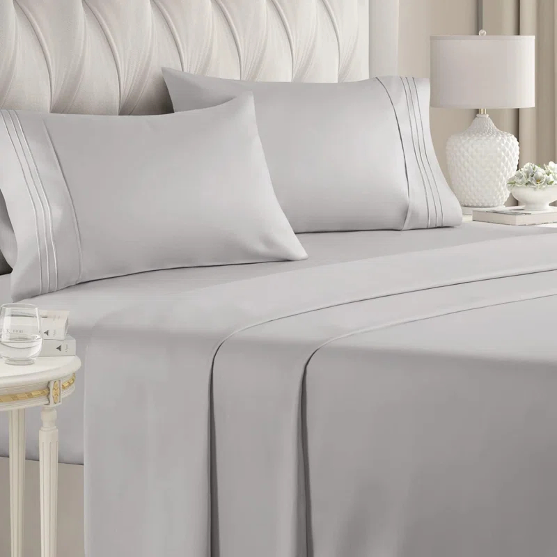 CGK Linens 4 Piece Sheet Set Premium Cooling, Soft & Wrinkle Free Sheet Set