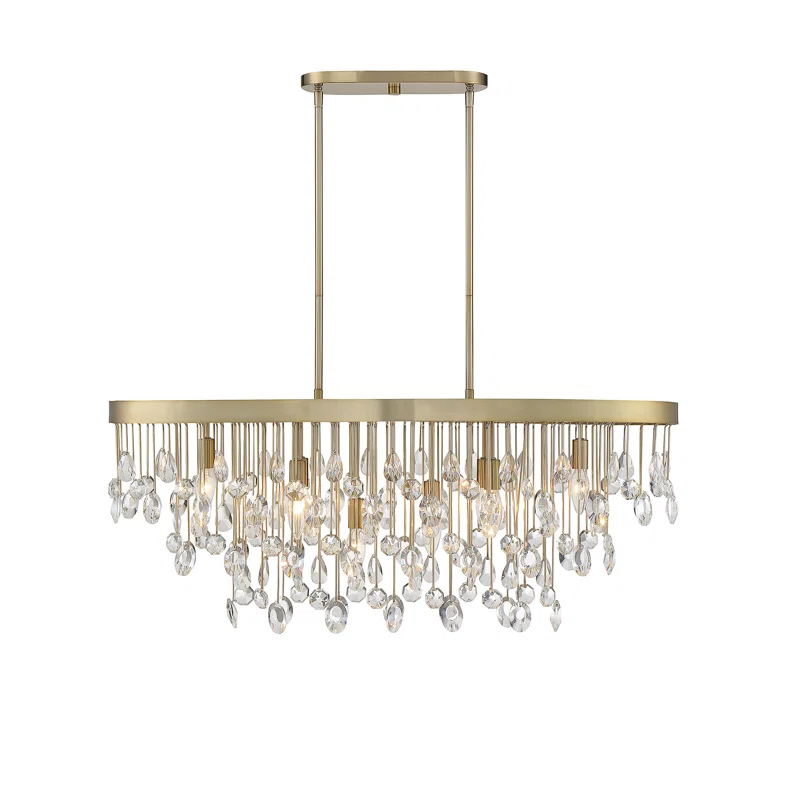 Livorno 8-Light Oval Chandelier in Noble Brass