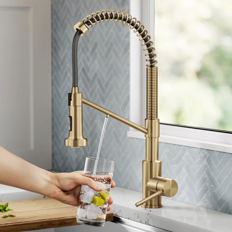 Kraus KRAUS Bolden 2-in-1 Commercial Style Pull-Down Single Handle Water Filter Kitchen Faucet for Reverse Osmosis or Water Filtration System KFF-1610BB