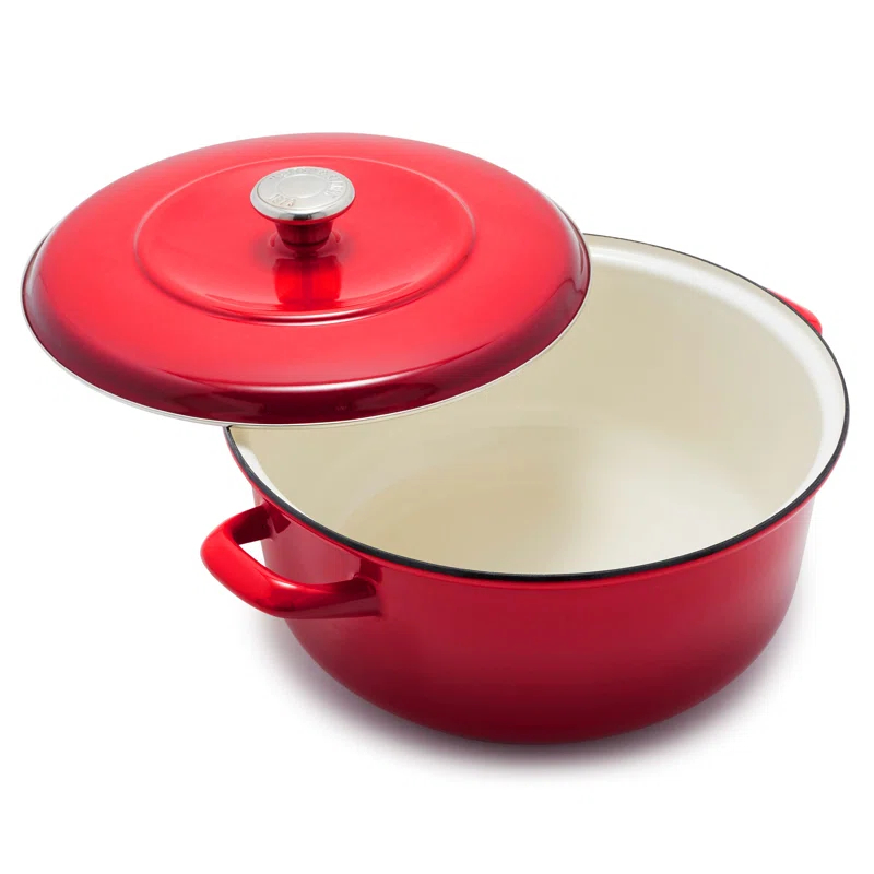 Merten and Storck Merten And Storck 7 Quarts Non-Stick Enameled Cast Iron Round Dutch Oven