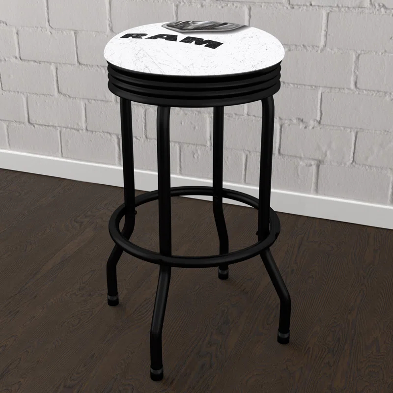 Trademark Global Swivel Upholstered Counter Stool with Metal Frame