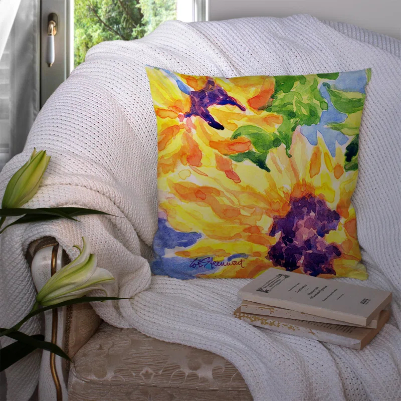 Caroline's Treasures Sunflowers Floral Indoor/Outdoor Throw Pillow