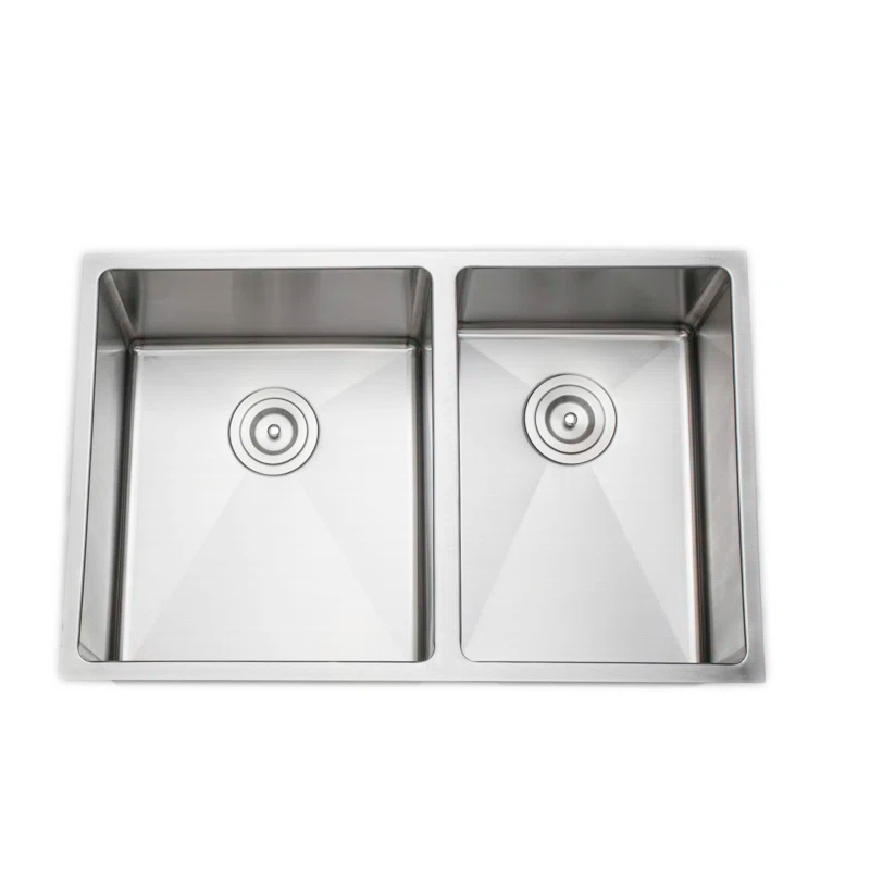 Wells Sinkware CSU3020-97 Chef's Series 30'' L Undermount Double Bowl Stainless Steel Kitchen Sink