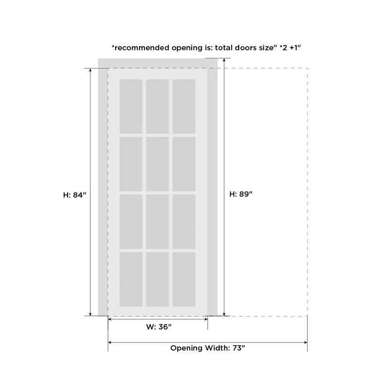 SARTODOORS Lucia Frosted Glass Sliding Closet White Door