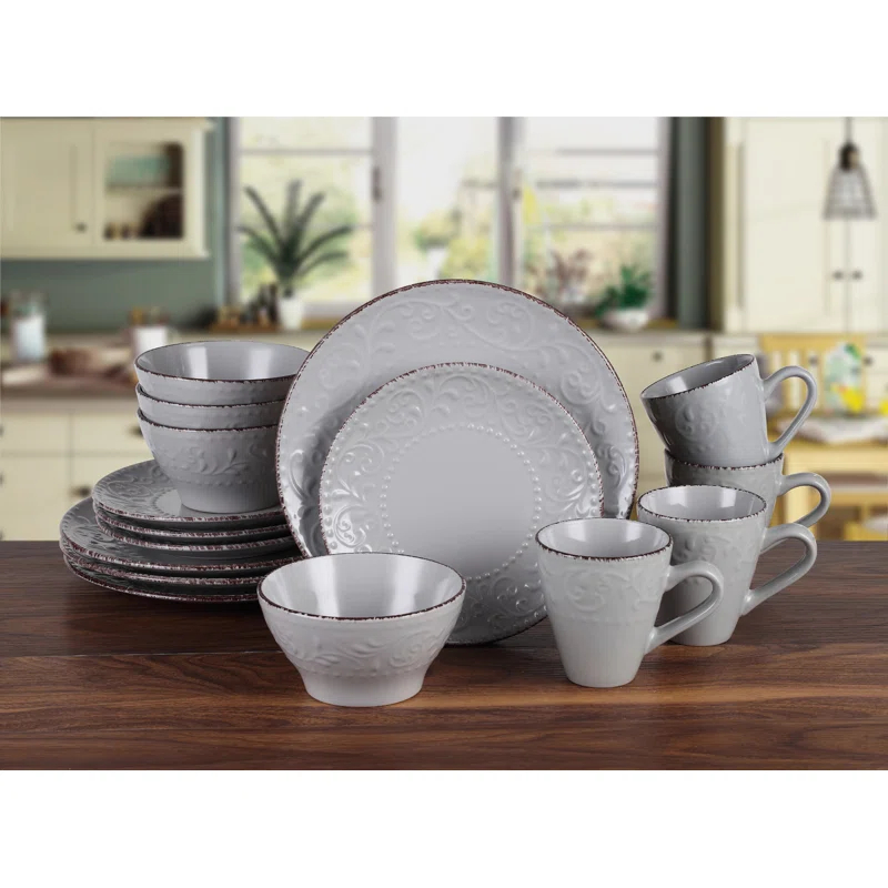 Lorren Home Trends Lorren 16 Piece Stoneware Dinnerware Set - Service for 4