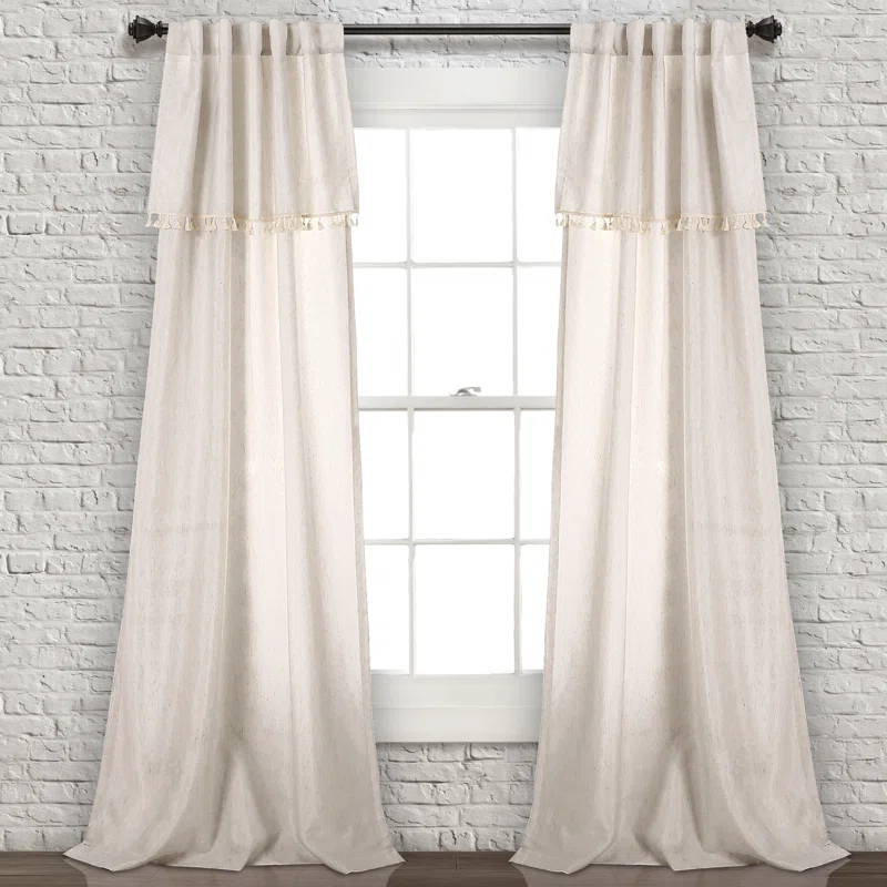 Lush Decor Solid Semi-Sheer Rod Pocket Curtain Panels (Set of 2)