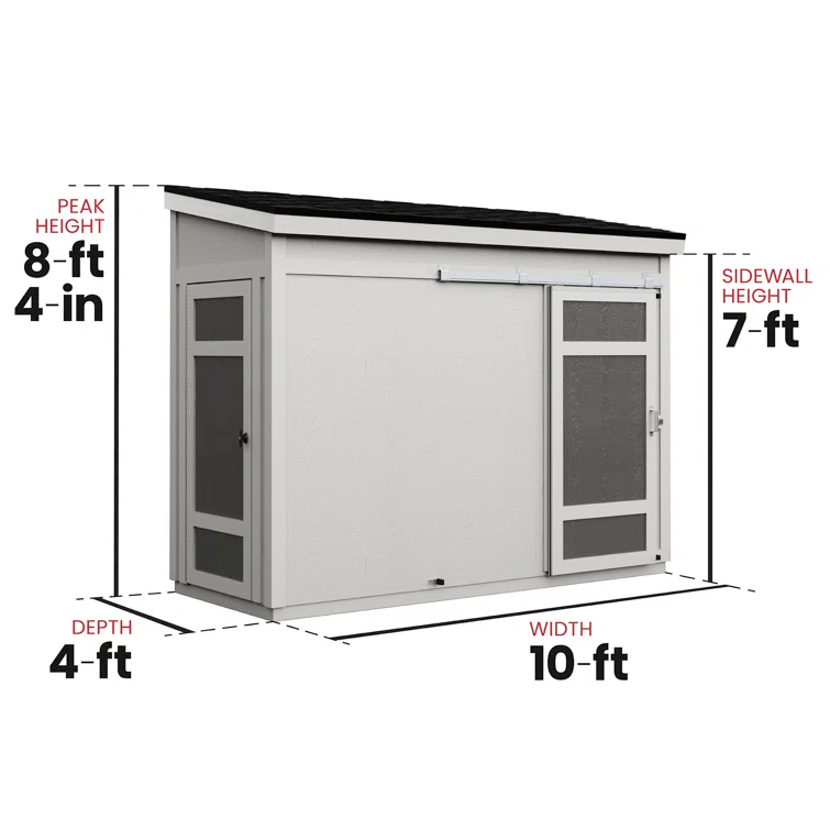 Handy Home Cambria 10 ft. W x 4 ft. D Wood Lean-To Storage Shed