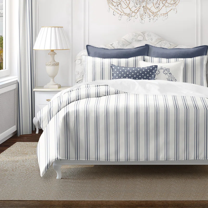 August Stripe Reversible Cotton Comforter Set