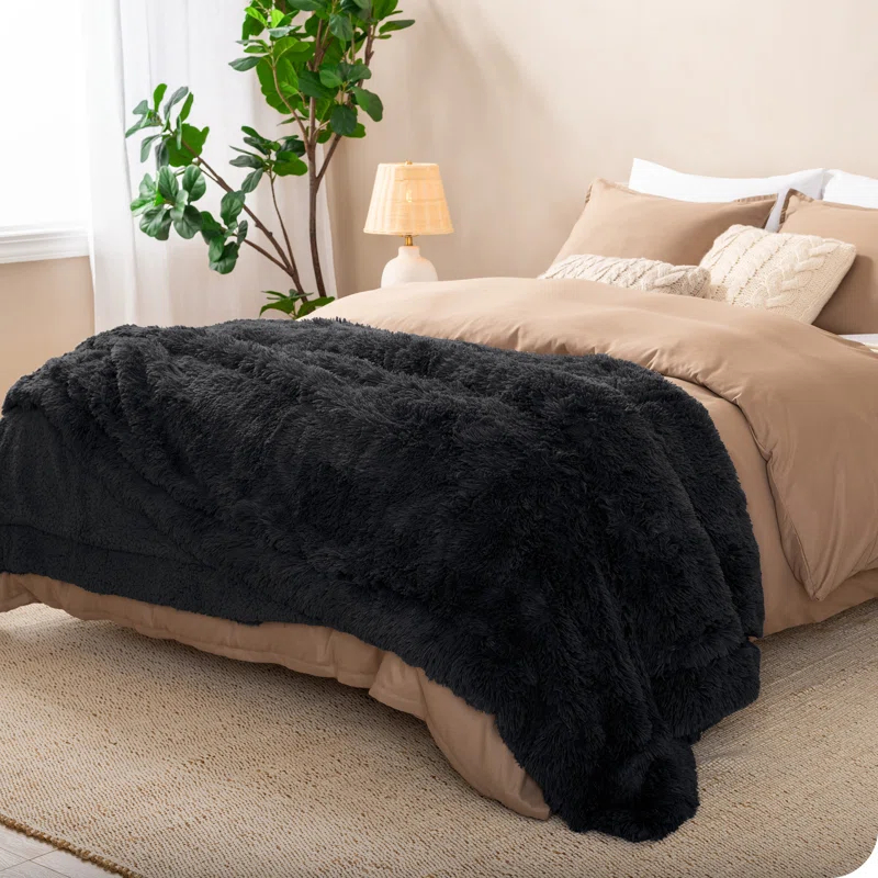 Bare Home Shaggy Faux Fur Sherpa Blanket