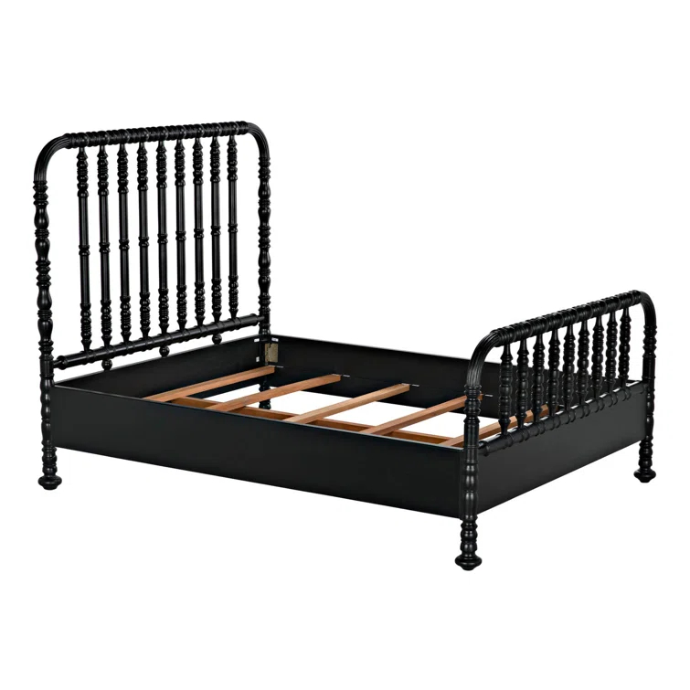 Noir Bachelor Solid Wood Slat Bed