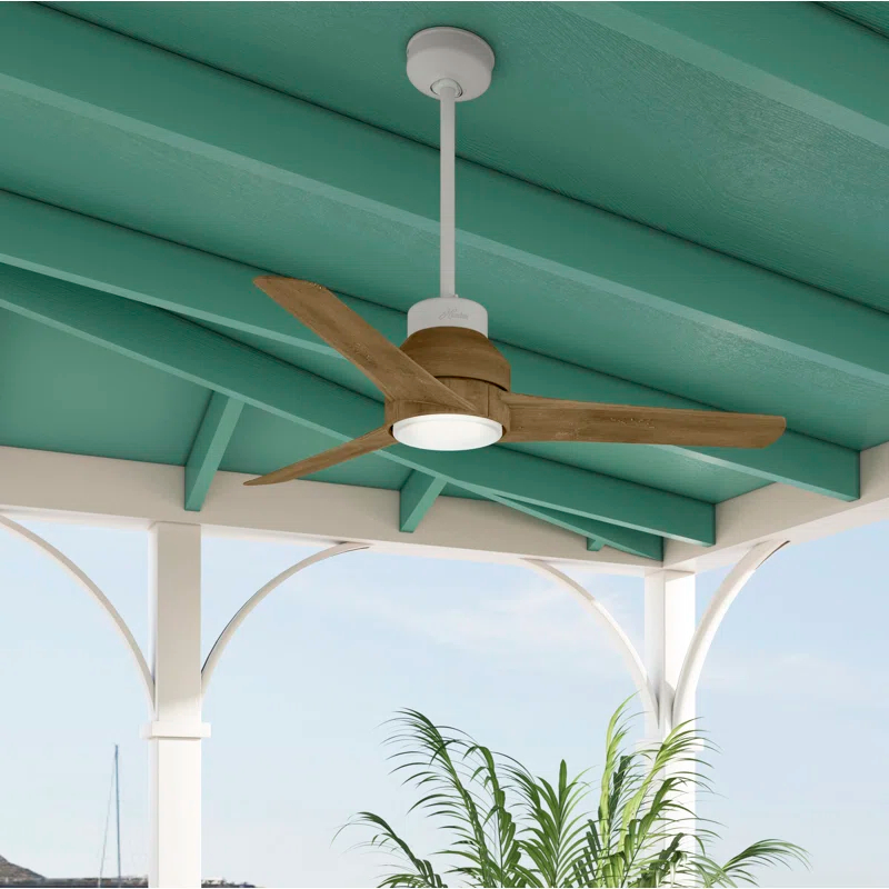 Hunter Fan 52'' Lakemont 3 - Blade LED Indoor / Outdoor Modern Ceiling Fan with Remote Control and Light Kit