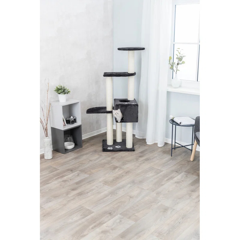 TRIXIE Alicante 56-in Cat Tower with Scratching Posts, Cat Tree with Condo and Platforms, Cat Playground