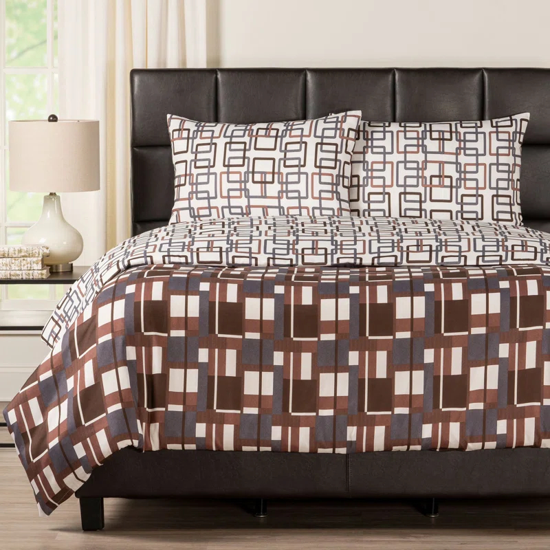 Plaid Men Plaid Duvet Cover Set