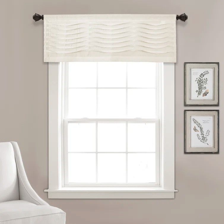 Lush Decor Tailored 52'' W Window Valance Blue,Cream,Dark Gray,Light Gray,White