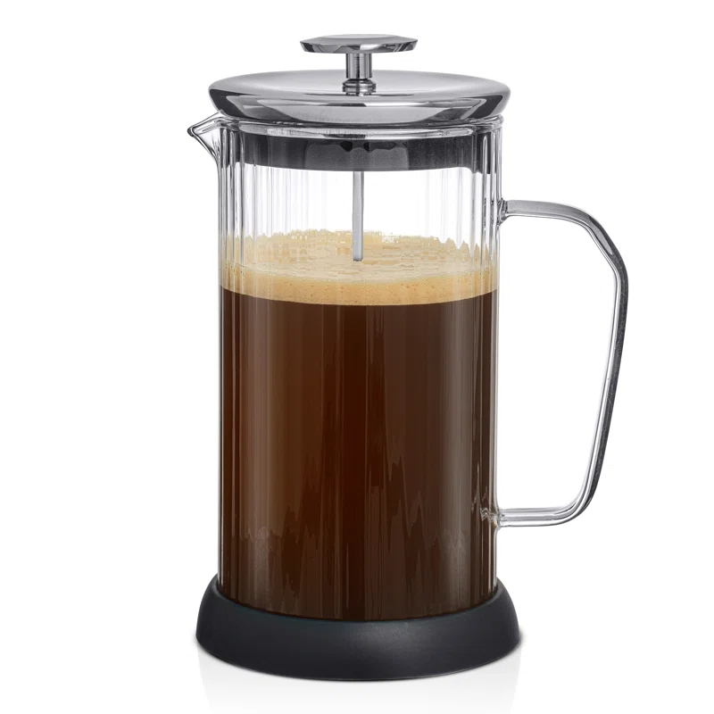 JoyJolt JG10327 JoyJolt Savor Fluted French Press Coffee and Tea Maker, 33.8oz