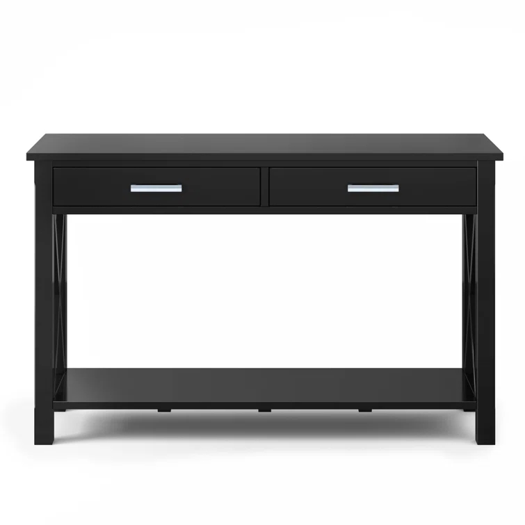 Simpli Home Kitchener 47"W Solid Wood Contemporary Storage Console Table with 2 Drawers and Bottom Storage Shelf