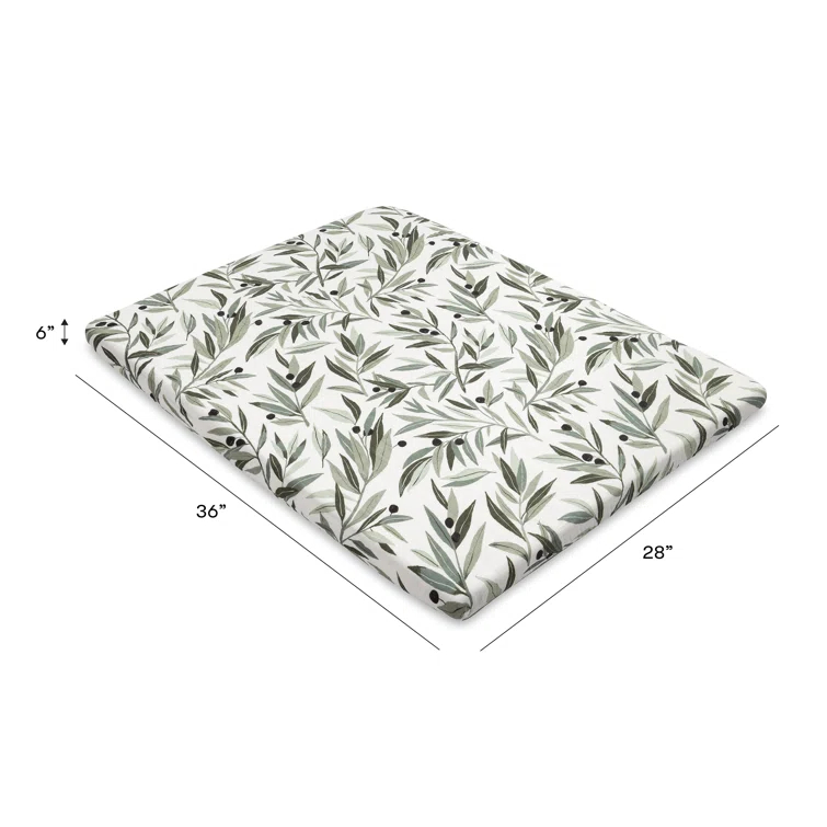 Olive Branches Muslin All-Stages Midi Crib Sheet in GOTS Certified Organic Cotton