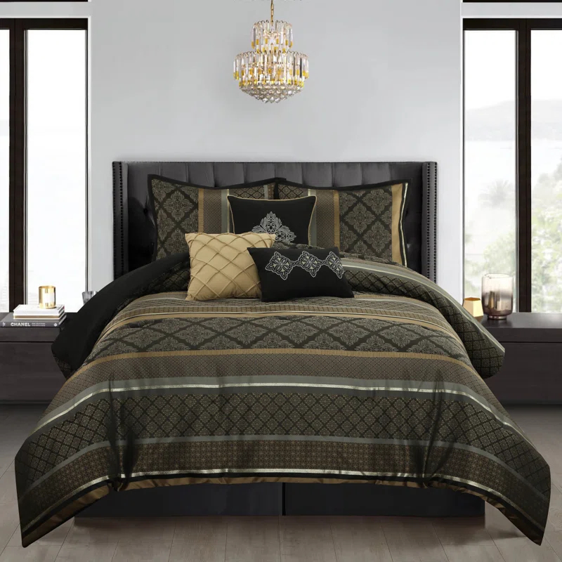 Tefia Karr Microfiber 7 Piece Comforter Set