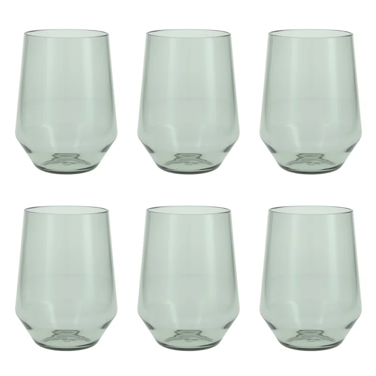 Fortessa Sole Outdoor Shatter Resistant BPA Free Premium Copolyester Plastic Drinkware 6 Pack, Terra Cotta Orange, Stemless Wine Glass (Set of 6)