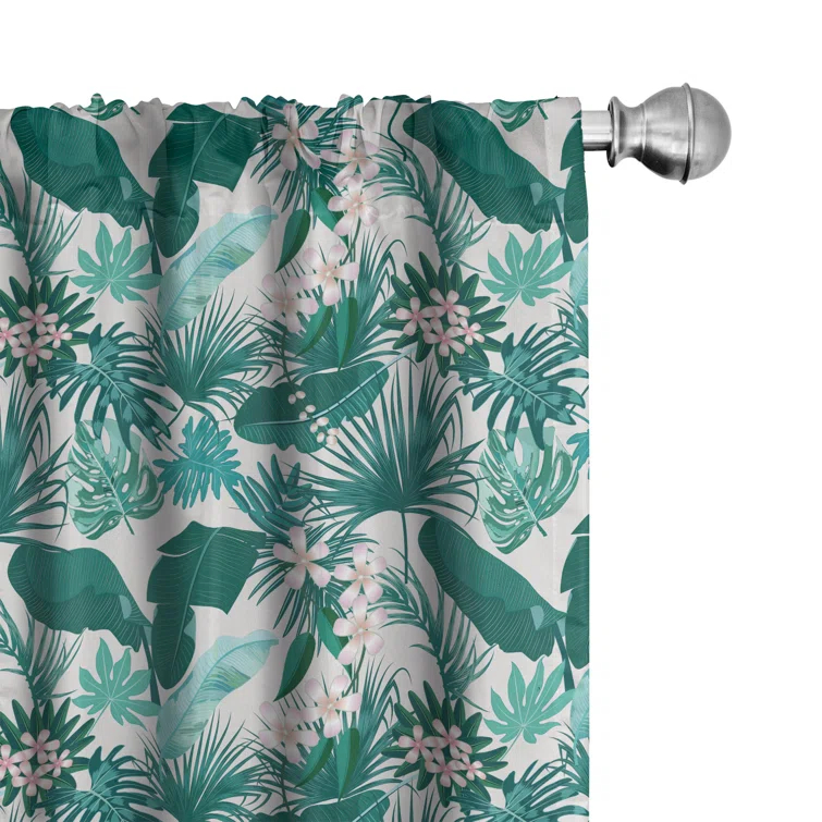 Ambesonne Hawaii Exotic Summer Blooming Semi-Sheer Rod Pocket Sliding Panels | Wayfair