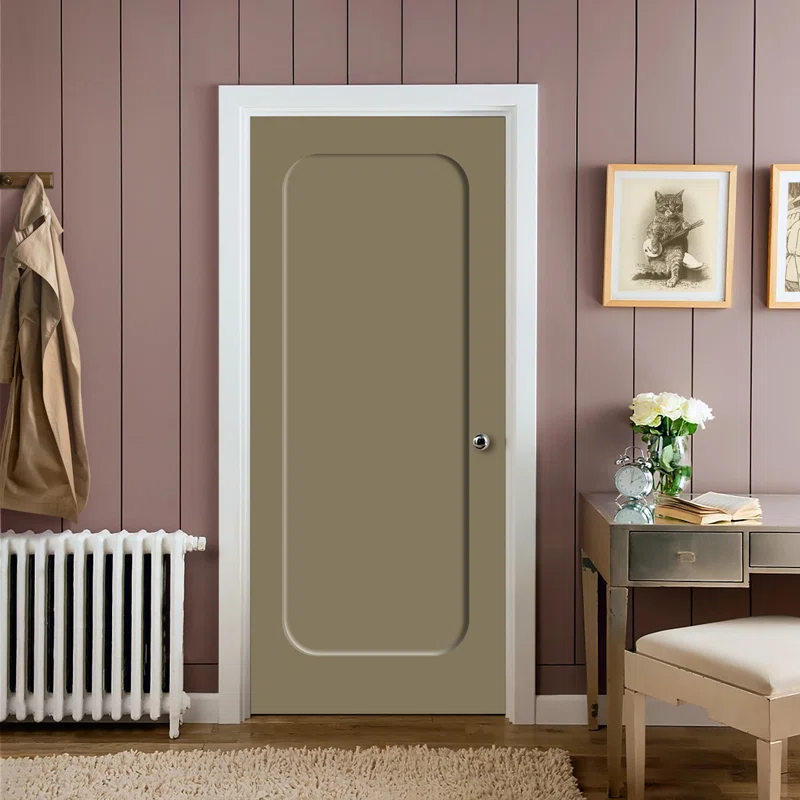 Calhome Curved 1 Panel Shaker Painted Smooth Composite Single Prehung Interior Door