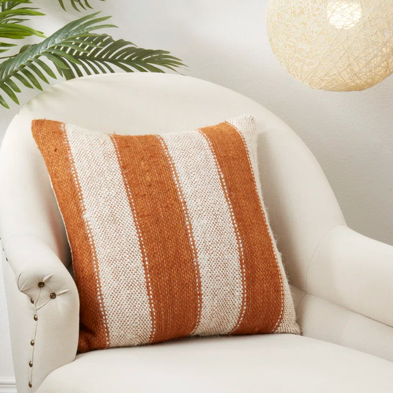 Raphaela Collection Striped Cotton Blend Throw Pillow