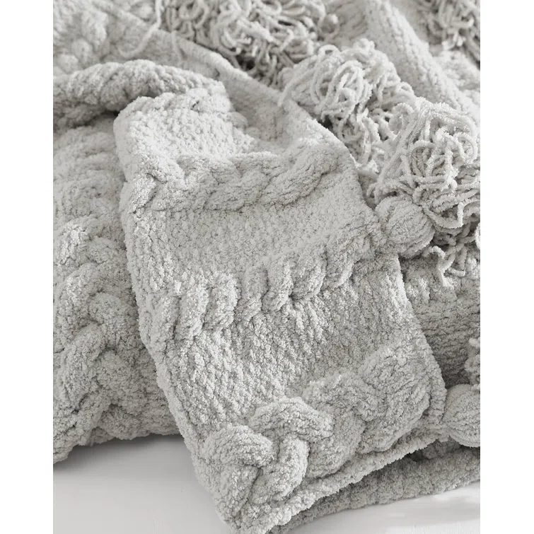 Sunday Citizen Braided Pom Throw Blanket | Wayfair