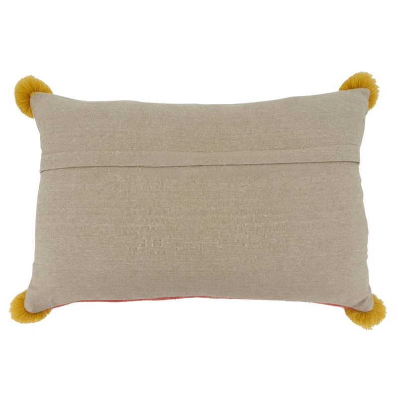 Saro Delphine Collection Embroidered Cotton Throw Pillow
