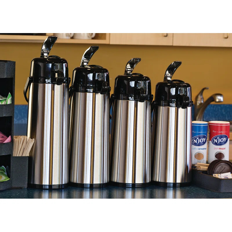 Service Ideas Glass Vacuum Insulated Airpot with Lever Lid