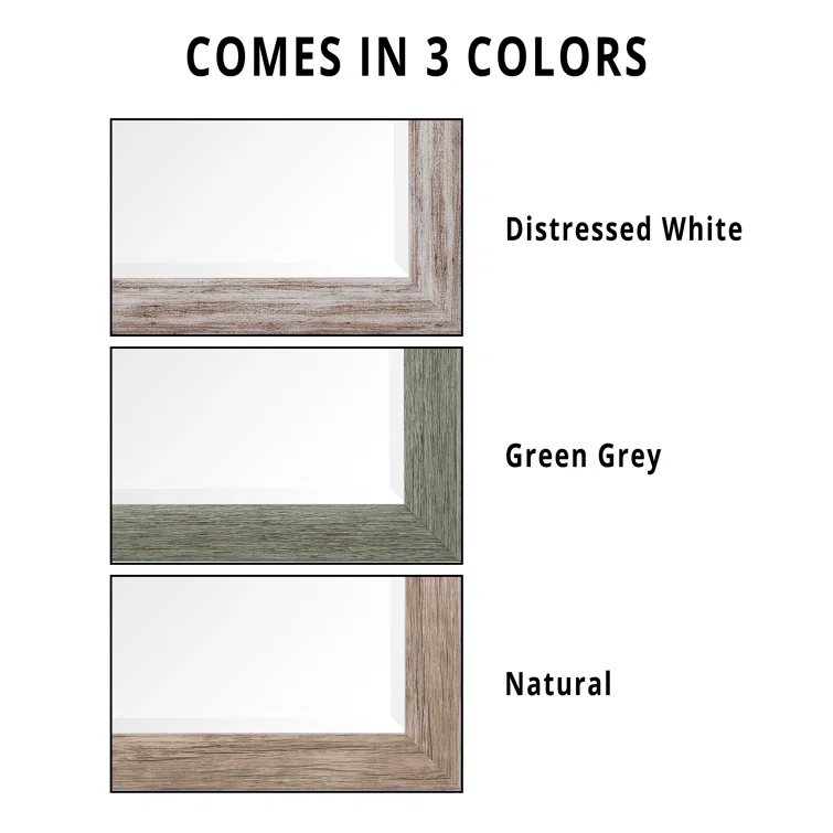 Highland Dunes Lindberg Rectangle Full Length Mirror, Faux Wood Farmhouse Mirror, Floor Mirror
