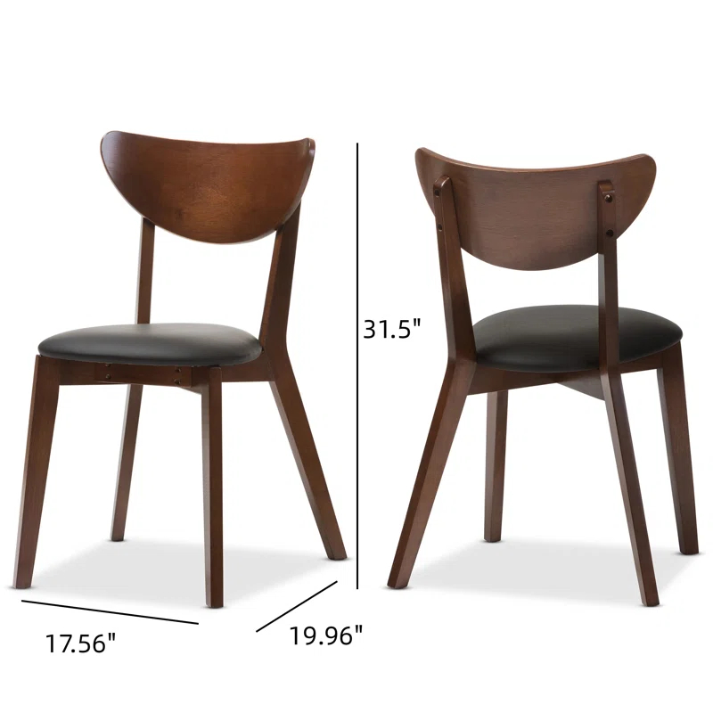 George Oliver Brydon 18.9'' H Upholstered Walnut Side Chair (Set of 2)