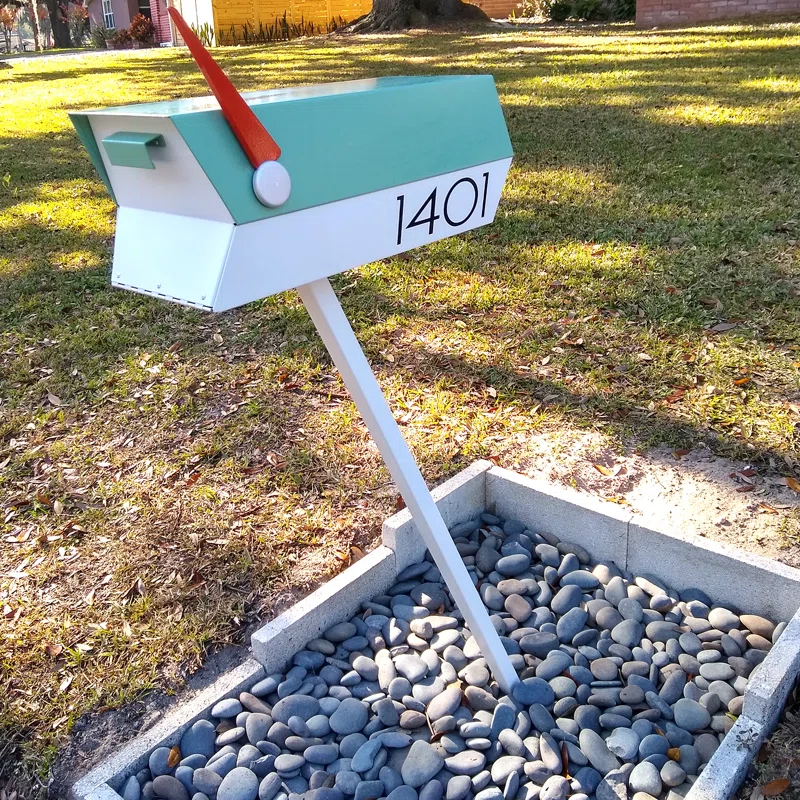 Modern Post Mounted Mailbox