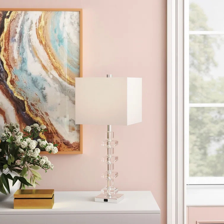 Willa Arlo™ Interiors Vaughan Crystal USB Table Lamp