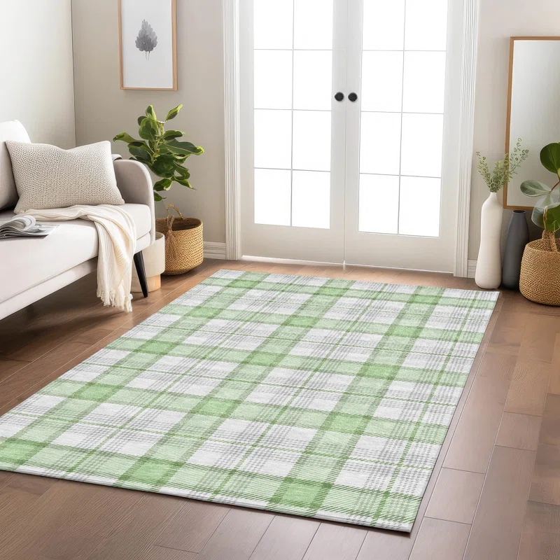 Machine Washable Indoor/Outdoor Chayden ACN1052 Mint Rug