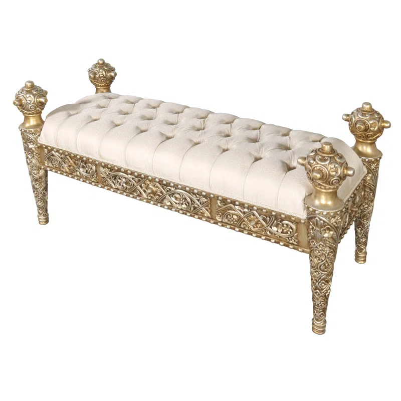 AFD Home Linen Blend Upholstered Bench