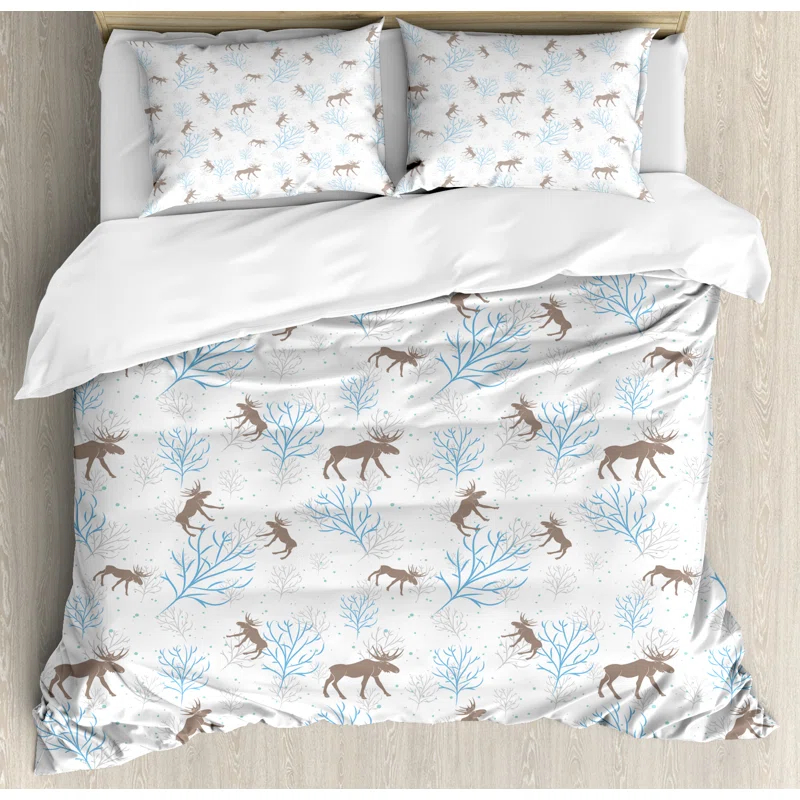 Ambesonne Moose Modern & Contemporary Duvet Cover Set