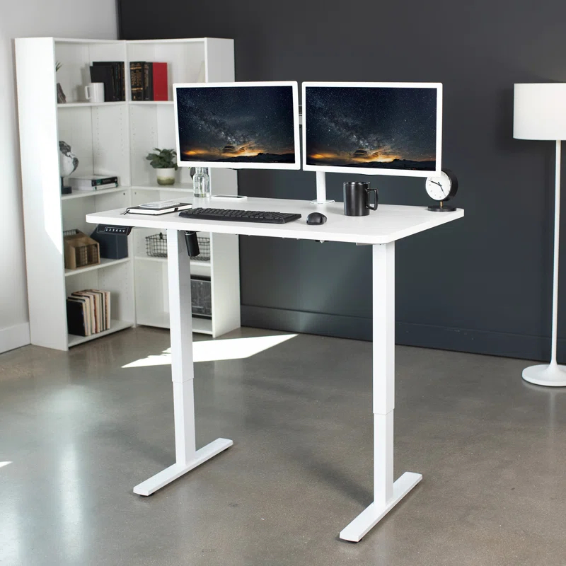 VIVO Single Motor Electric Desk with Push Button Memory Controller