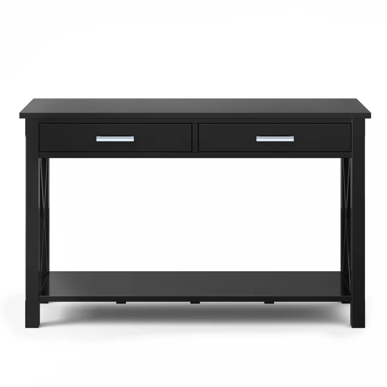 Simpli Home Kitchener 47"W Solid Wood Contemporary Storage Console Table with 2 Drawers and Bottom Storage Shelf
