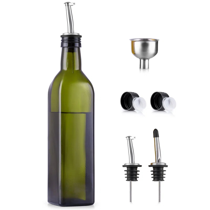 Zulay Kitchen Zulay Kitchen Olive Oil Bottle Dispenser with Pour Spout Funnel and Cork 8 pc Set 17 oz