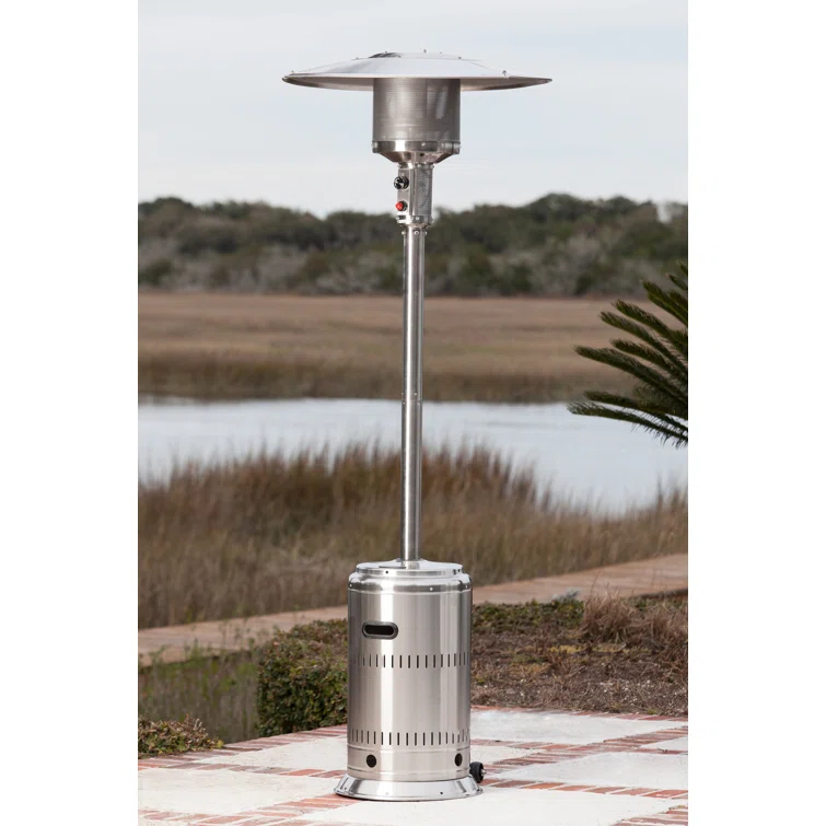 Fire Sense Fire Sense Performance Series Patio Heater with Wheels 50,000 BTU Output-Unpainted Stainless Steel