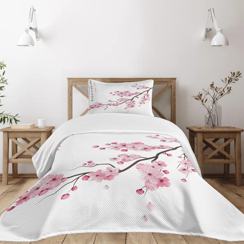 Ambesonne Ambesonne East Bedspread Japanese Cherry