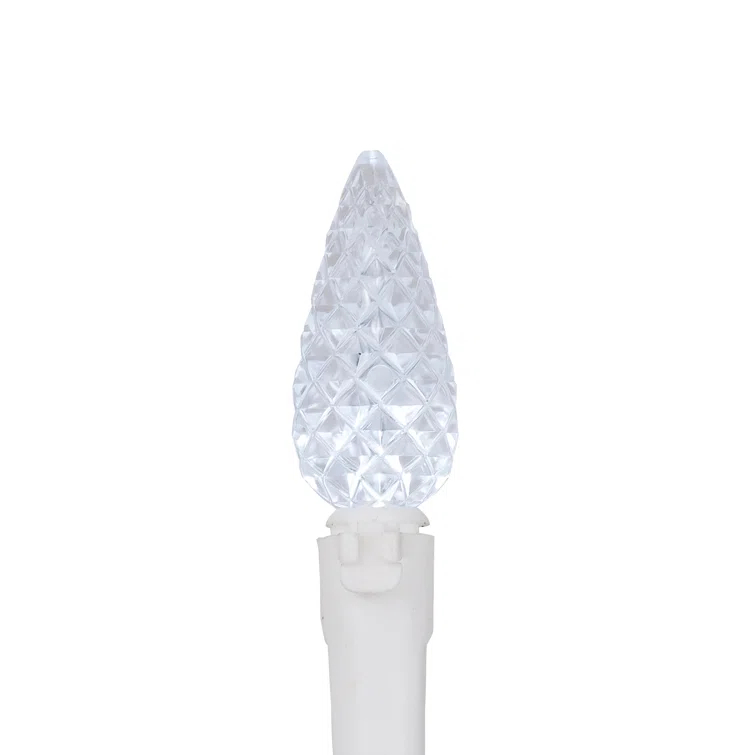 Northlight Seasonal 70-Count Warm White Faceted LED C6 Christmas Lights - 23ft White Wire