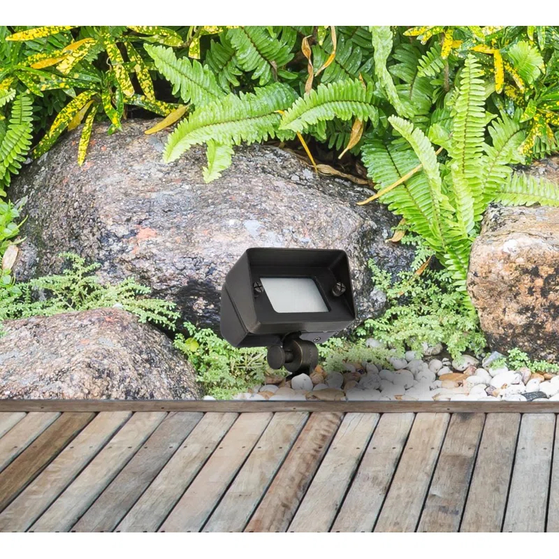 Elegant Lighting Outdoor 12V Cast Brass flood light 2 inch L x 4 inch W x 6 inch H in Dark Bronze