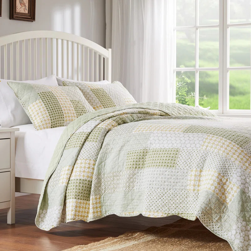 Barefoot Bungalow Juniper Modern Patchwork Print Quilt Set
