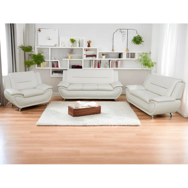 Wrought Studio™ Ceitidh 3 - Piece Faux Leather Living Room Set