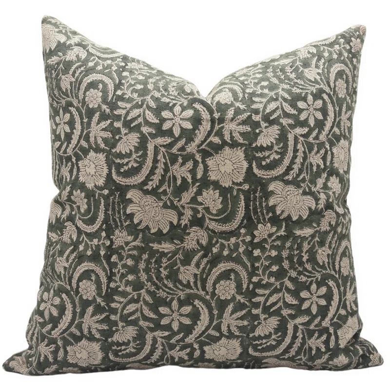 Fabdivine Floral Linen  Pillow Cover for Indoor/Outdoor