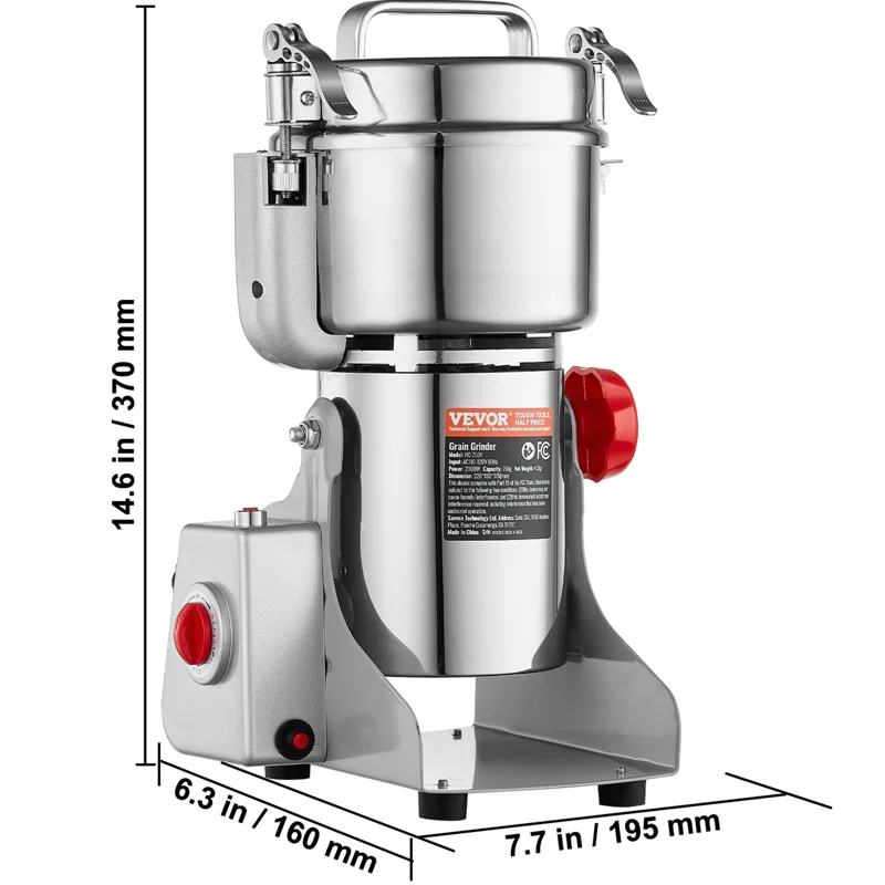 VEVOR 750g Commercial Spice Grinder Electric Grain Mill Grinder High Speed